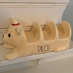 Rae Dunn TACOS chihuahua dog taco holder
